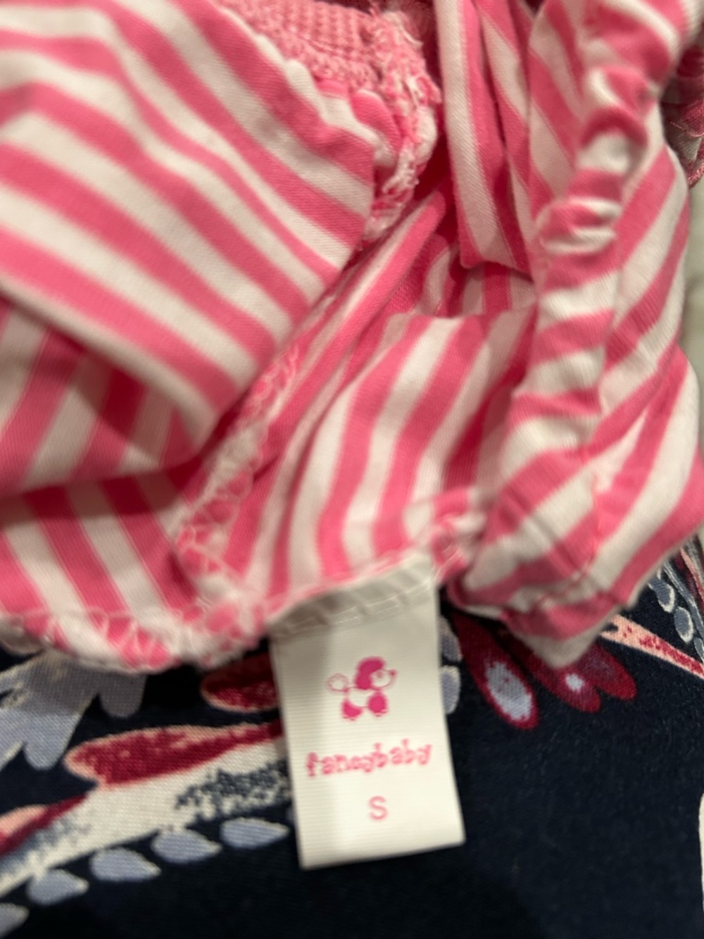 Cute Pink Striped Dogs Pajamas with Bear Pocket - Picture 3 of 4